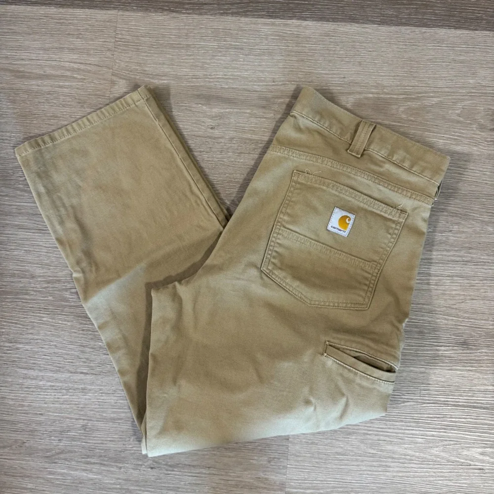 Carhartt Rugged Flex Work Pants Mens 38x30 Tan Relaxed Fit 102517 DKH Canvas